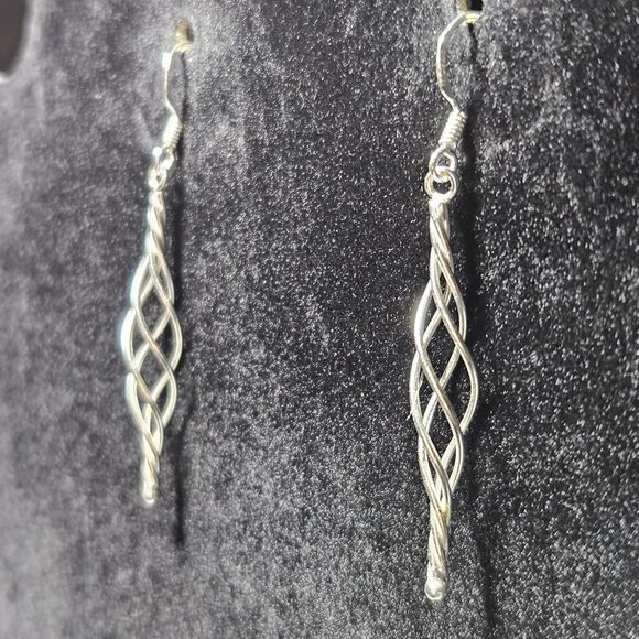 **Final Sale** MO Celtic Twirl Dainty Weave Sterling 925 French Wire Hook Dangle - Picture 5 of 13